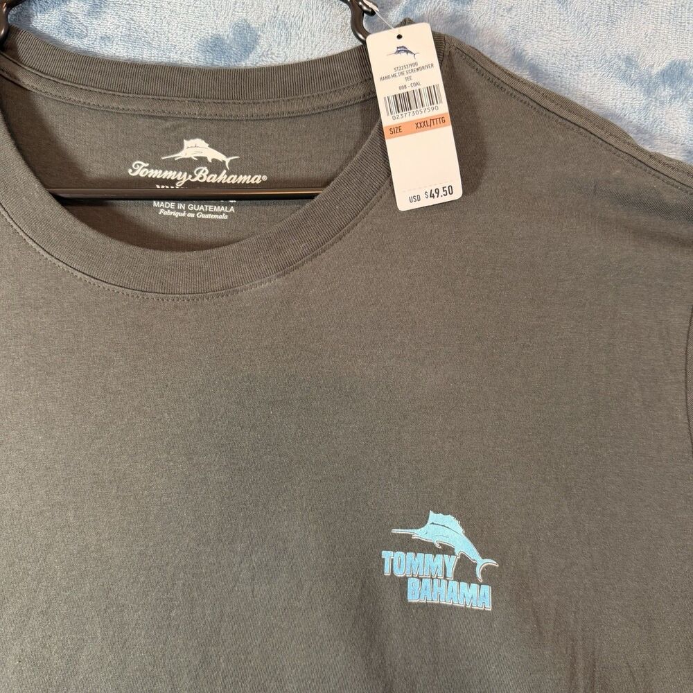 Tommy Bahama NWT 3XL T-Shirt Hand Me The Screwdriver Graphic Tee Gray Big Tall